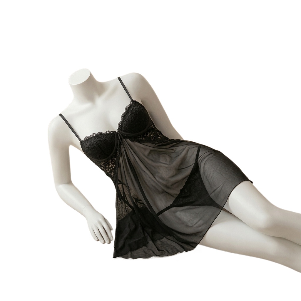 Babydoll Chemise Night - Lingerie Babydoll de Renda para Mulheres,