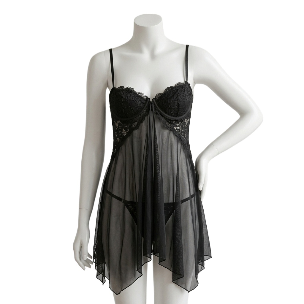 Babydoll Chemise Night - Lingerie Babydoll de Renda para Mulheres,