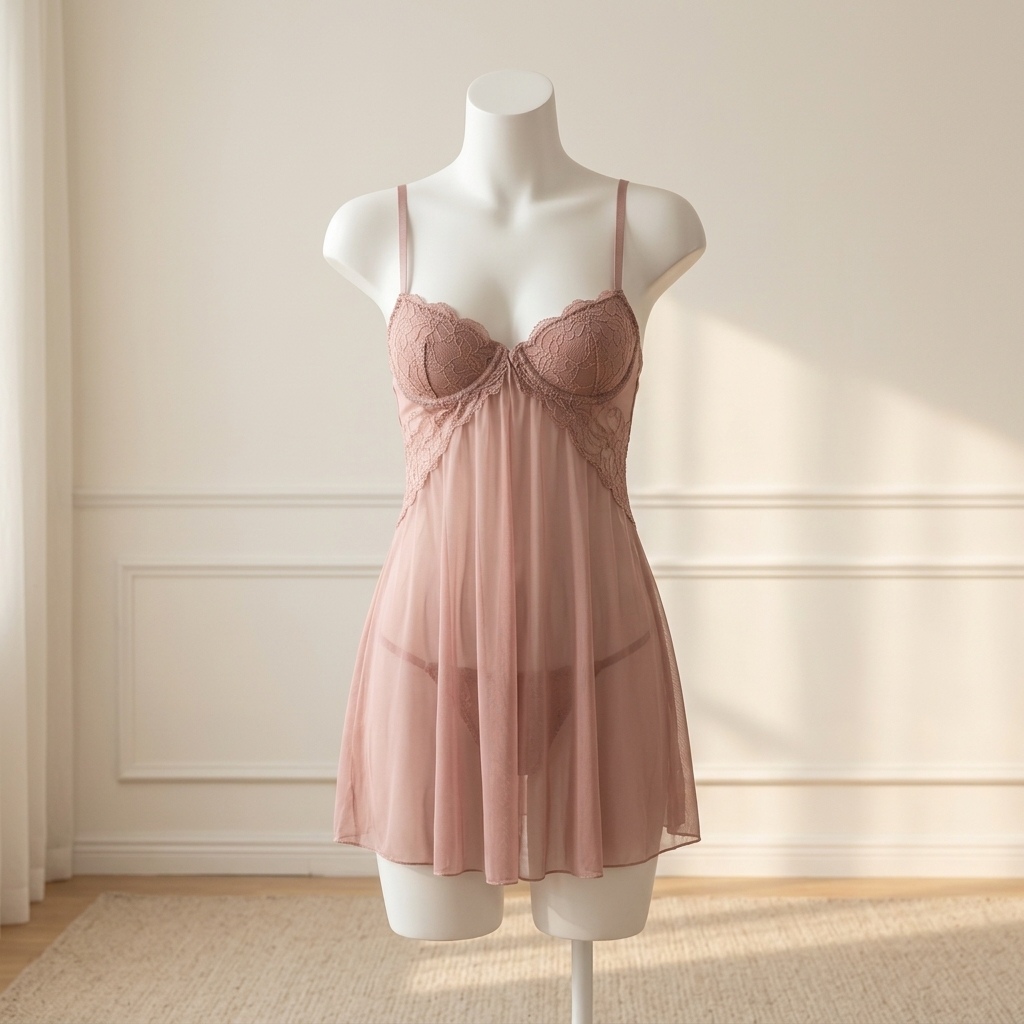 Lingerie Babydoll de Renda par - Babydoll Chemise Night avaliação e preço