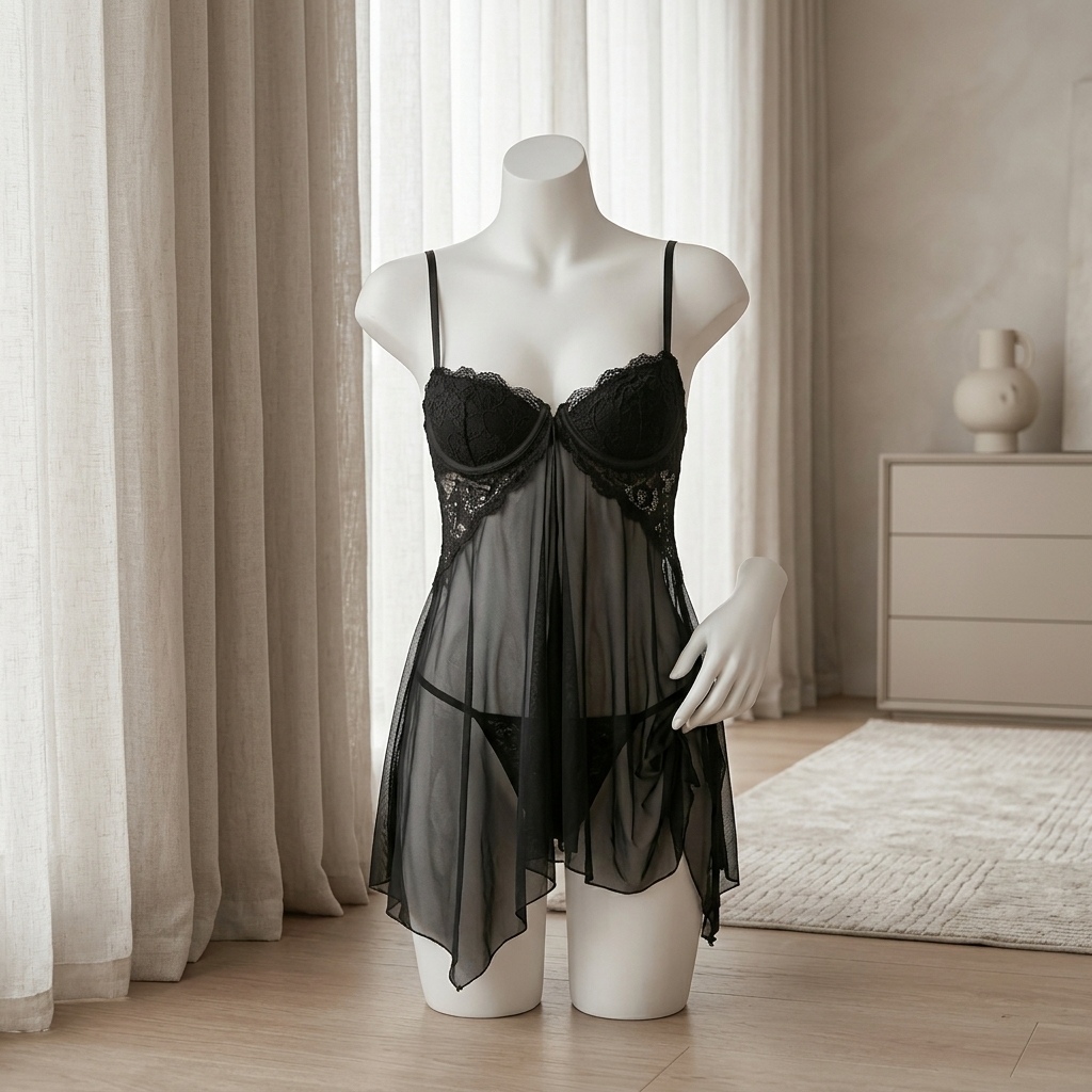 Lingerie Babydoll de Renda par - Babydoll Chemise Night avaliação e preço
